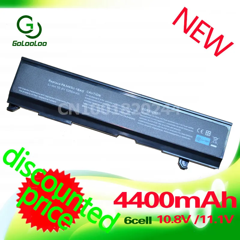 Golooloo 11.1v 4400MaH 6cells Replacement Laptop Battery for Toshiba 3451 A135 M55 M40 PA3465U-1BRS PA3465U-1BAS PABAS069
Golooloo 11.1v 4400MaH 6cells Replacement Laptop Battery for Toshiba 3451 A135 M55 M40 PA3465U-1BRS PA3465U-1BAS PABAS069