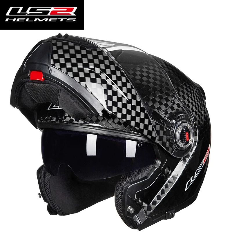 

Мотоциклетный шлем LS2 FF394 12k, модульные гоночные шлемы для мотокросса с двойным козырьком и внутренними стеклами, из углеродного волокна, ори...