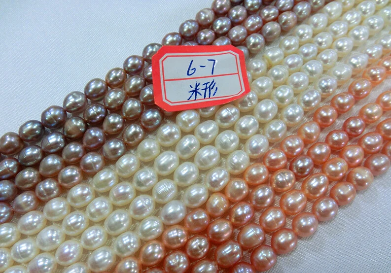 new Charming Bright and elegant 6-7MM Freshwater Pearl Rice shape 15" DIY Making jewelry Wholesale and retail
new Charming Bright and elegant 6-7MM Freshwater Pearl Rice shape 15" DIY Making jewelry Wholesale and retail