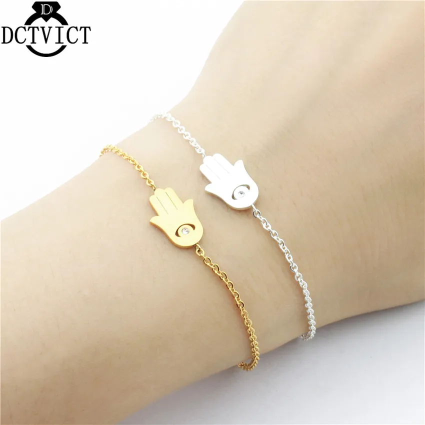DCTVICT 10pcs/lot Good Luck Hamsa Charm Bracelet Turkey Evil Eye CZ Fatima Hand Symbol Handmade Jewelry Stainless Steel Chain
DCTVICT 10pcs/lot Good Luck Hamsa Charm Bracelet Turkey Evil Eye CZ Fatima Hand Symbol Handmade Jewelry Stainless Steel Chain