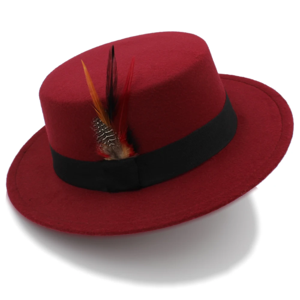 Kid Child Children Retro Pure Wool Fedora Pork pie Pork-pie Hat Black Ribbon Feather Band Bowler Round Top Cap (54cm,Adjust Rope
Kid Child Children Retro Pure Wool Fedora Pork pie Pork-pie Hat Black Ribbon Feather Band Bowler Round Top Cap (54cm,Adjust Rope