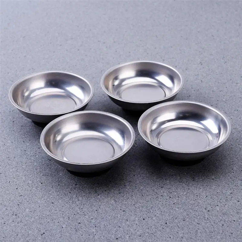 4 Pcs 3 Inch Stainless Steel Round Magnetic Parts Tray Bowl Screws Tools Holder | Инструменты