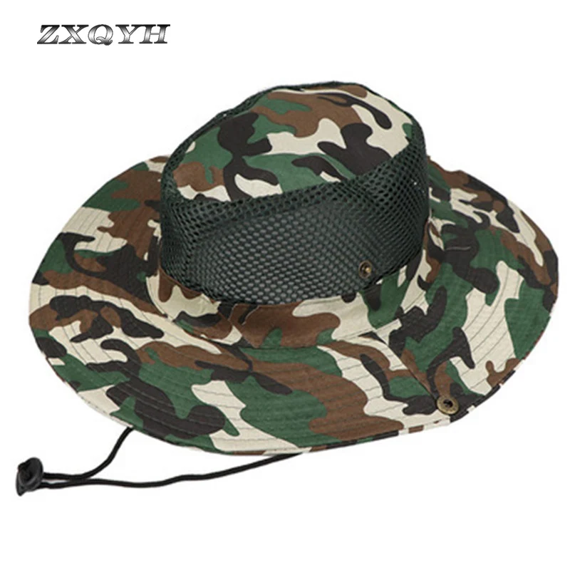 ZXQYH Outdoor Hat Men's Sport Cap Women Fishing Hiking Sun Protection Military Tactical Hunting Camouflage Caps | Спорт и