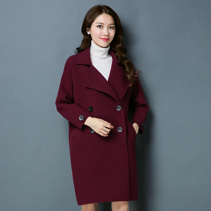 MLCRIYG Winter Women Coats 2019 Double Sided Wool Coat Female Plus Size 5XL Trench For Outwear casaco feminino LX369 | Женская одежда