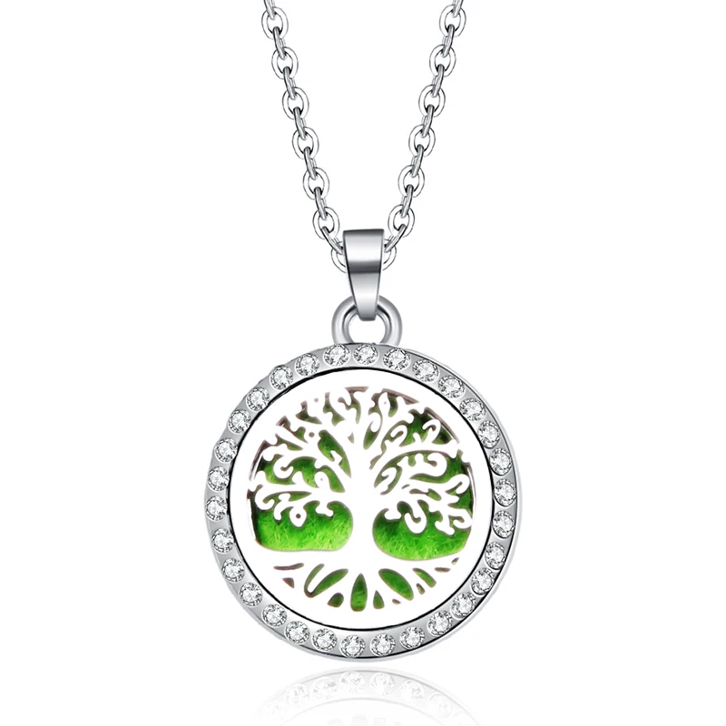 Tree Of Life Zircon Aroma Locket Pendant Stainless Steel Necklace Aromatherapy Essential Oil Diffuser Perfume Crystal Jewelry
Tree Of Life Zircon Aroma Locket Pendant Stainless Steel Necklace Aromatherapy Essential Oil Diffuser Perfume Crystal Jewelry