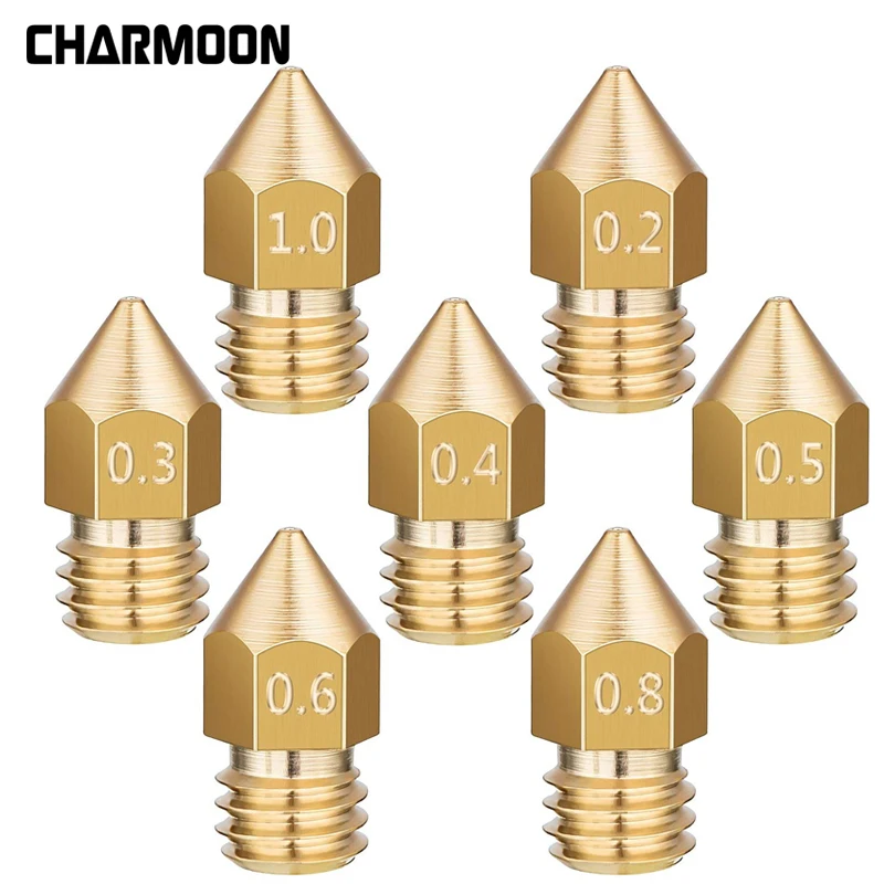 

5Pcs 3D Printers Parts MK7 MK8 Nozzle 0.4mm 0.3mm 0.2mm 0.5mm Copper Extruder Threaded 1.75mm 3.0mm Filament Head Brass Nozzles