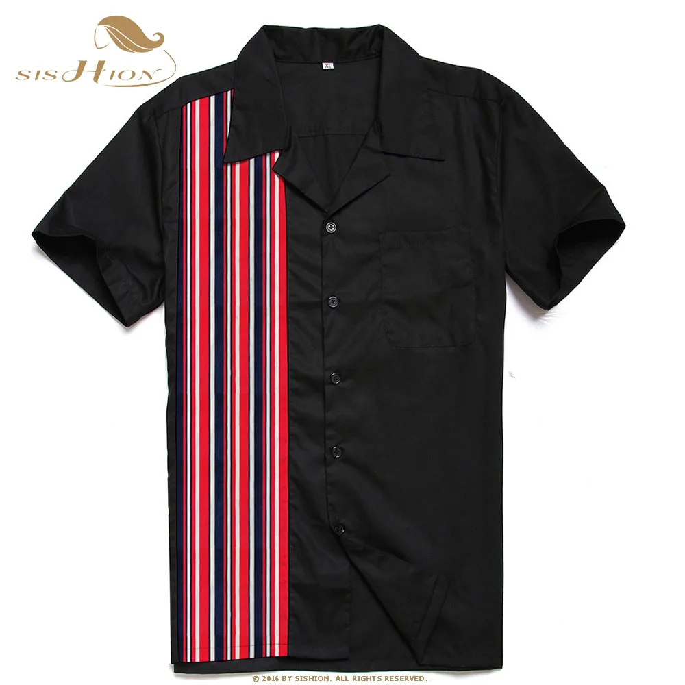 SISHION Mens Shirts Casual Slim Fit ST110 Black Short Sleeve Striped pocket trim Retro Punk Shirt ropa hombre casual
SISHION Mens Shirts Casual Slim Fit ST110 Black Short Sleeve Striped pocket trim Retro Punk Shirt ropa hombre casual