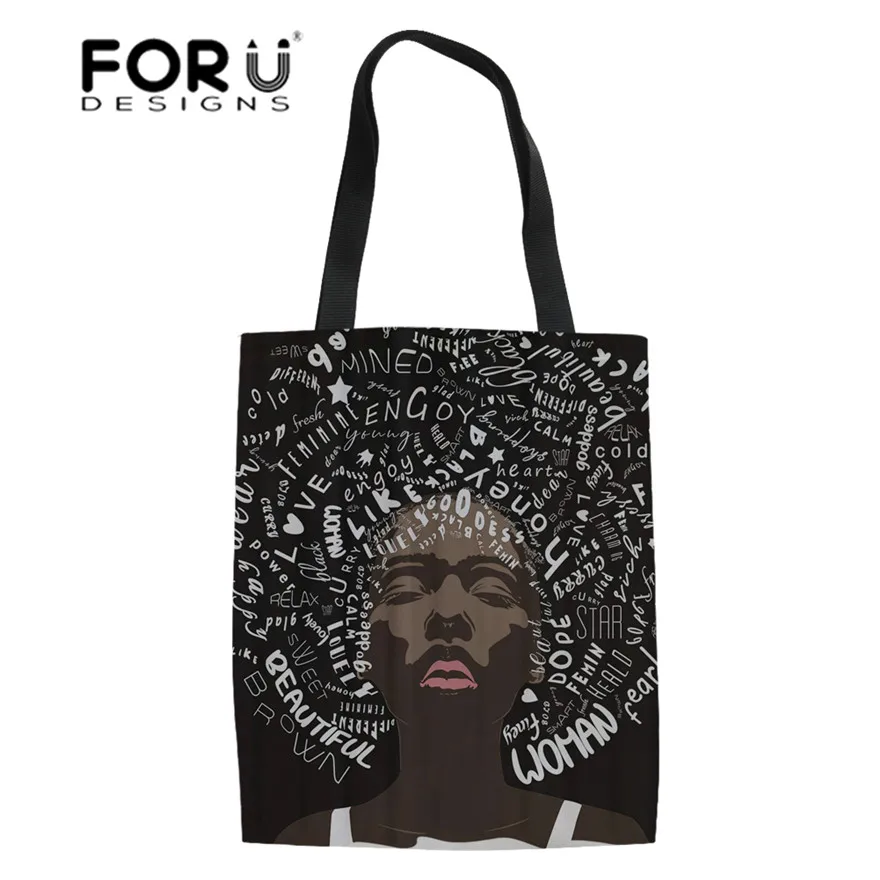 FORUDESIGNS Black Art African Girls Printing Linen Tote Bags Women Heavy Duty Shopping Bags Ladies Reusable Shopper Bag Females
FORUDESIGNS Black Art African Girls Printing Linen Tote Bags Women Heavy Duty Shopping Bags Ladies Reusable Shopper Bag Females