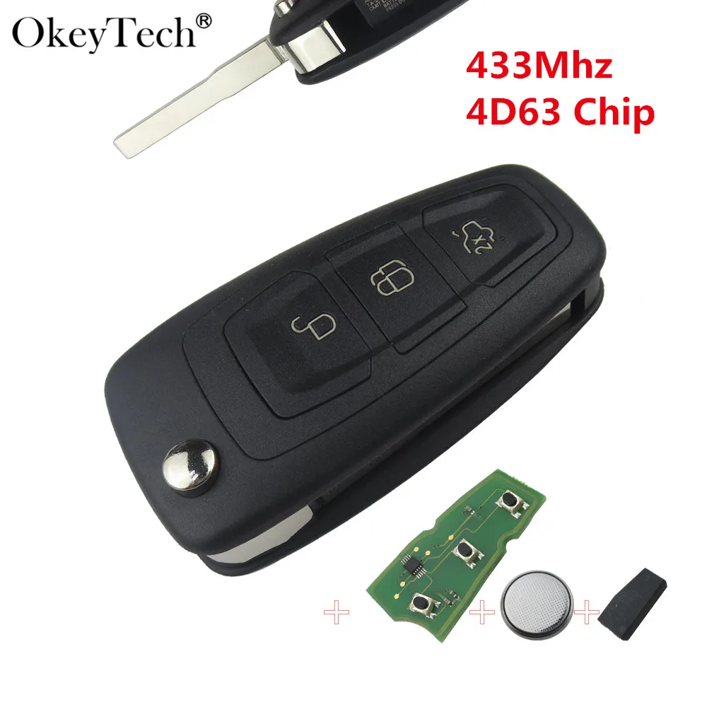 Okeytech New 3 Buttons Smart Flip Remote Car Key For Ford Focus Mk1 Mondeo Transit Fiesta Key 433Mhz HU101 Blade With 4D63 Chip
Okeytech New 3 Buttons Smart Flip Remote Car Key For Ford Focus Mk1 Mondeo Transit Fiesta Key 433Mhz HU101 Blade With 4D63 Chip