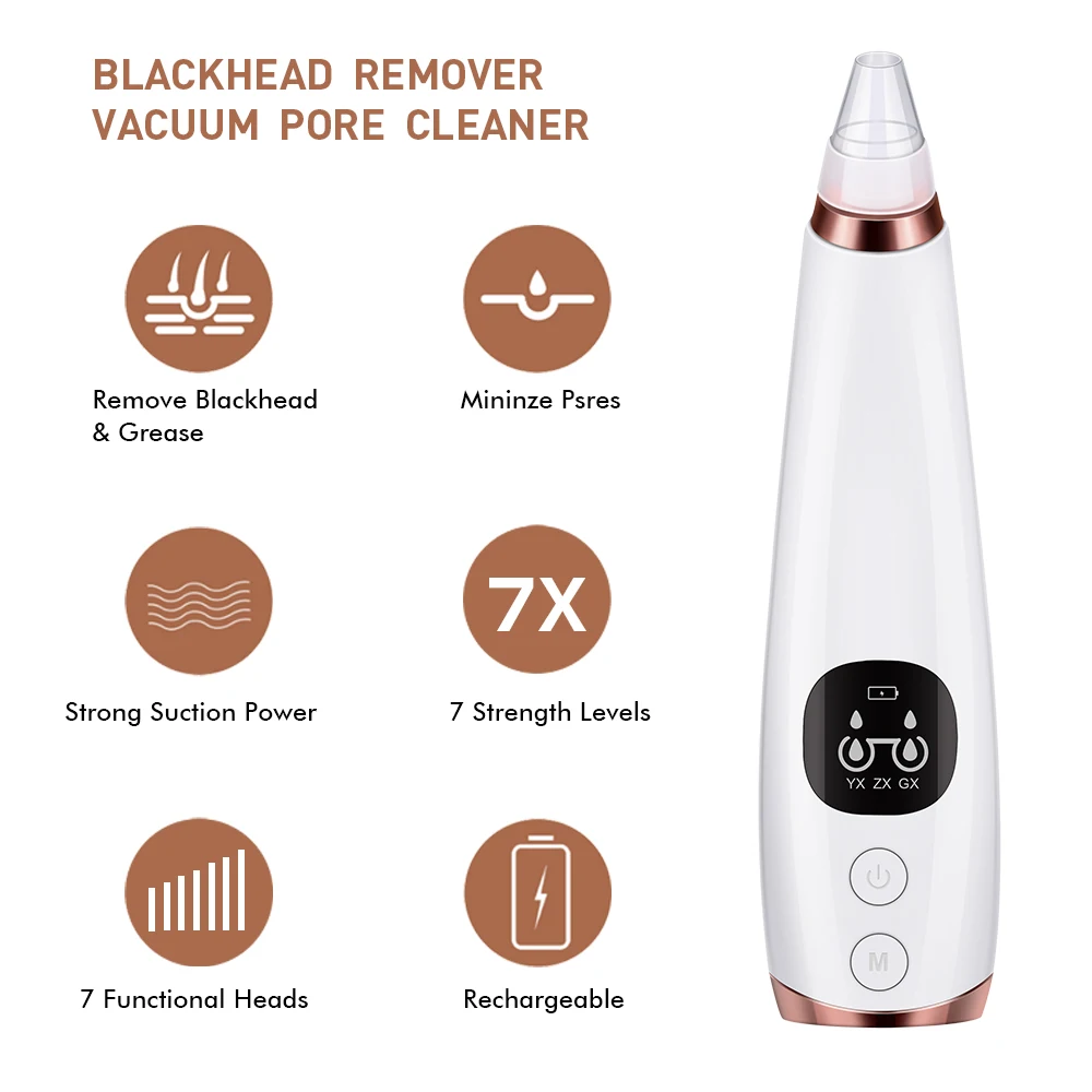Blackhead Remover Vacuum Pore Cleaner Suction Face Deep Cleansing Nose Diamond Dermabrasion Remove Pimple Machine Skin Care Tool
Blackhead Remover Vacuum Pore Cleaner Suction Face Deep Cleansing Nose Diamond Dermabrasion Remove Pimple Machine Skin Care Tool