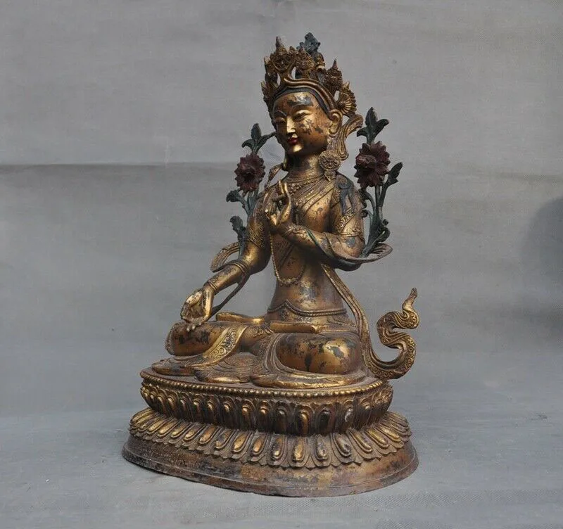 

wedding decoration Tibet Buddhis bronze copper Gilt Tara Guanyin Kwan-yin Bodhisattva Buddha Statue