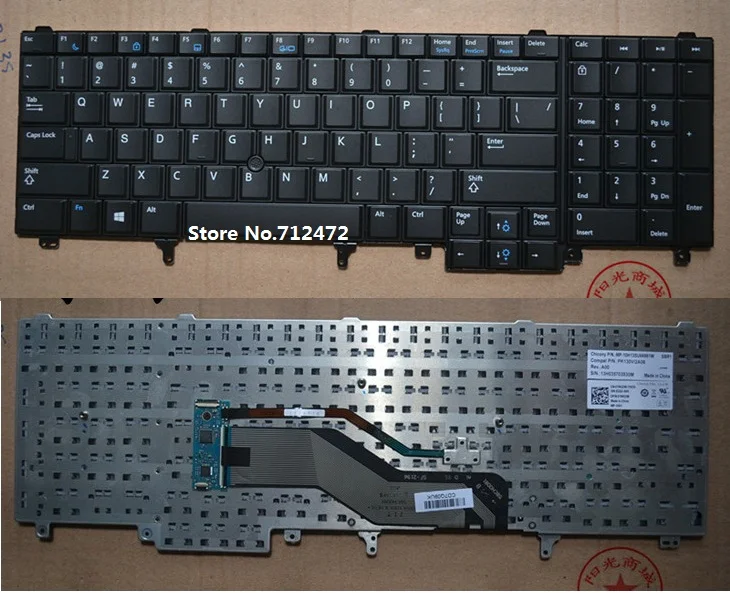

SSEA New Laptop US Keyboard with Pointer for Dell Latitude E5520 E5520m E5530 E6520 E6530 E6540 Laptop Without Backlight
