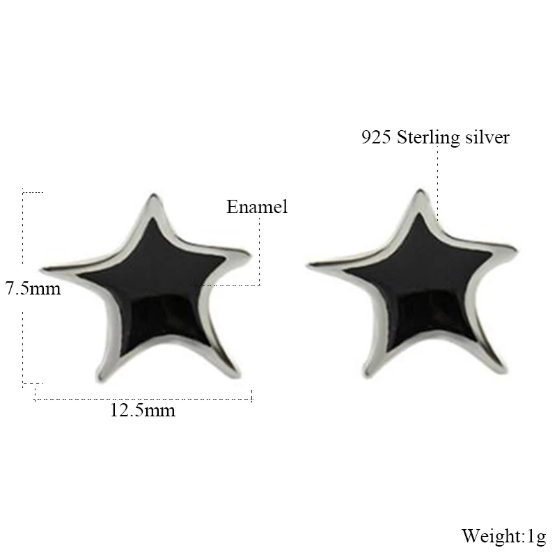925 Silver Cute five-pointed star Stud Earrings Sterling-Silver fashion jewelry Dubai Surgical cartilage Piercing Ear For Women
925 Silver Cute five-pointed star Stud Earrings Sterling-Silver fashion jewelry Dubai Surgical cartilage Piercing Ear For Women