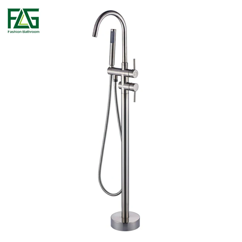FLG Modern Freestanding Bathtub Faucet Brushed Nickel Floor Mount With Hand Shower Mixer Taps Shower Faucet HS117-77N-02
FLG Modern Freestanding Bathtub Faucet Brushed Nickel Floor Mount With Hand Shower Mixer Taps Shower Faucet HS117-77N-02