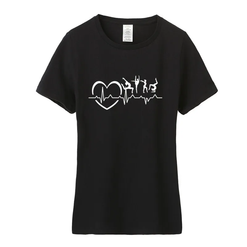 Футболка для гимнастики Heartbeat летняя женская хлопковая футболка с коротким