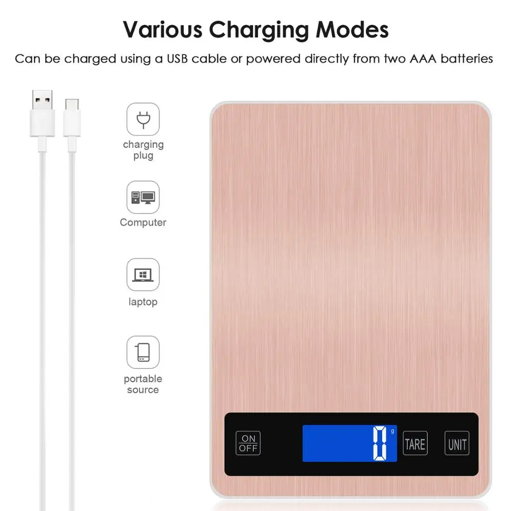 USB Kitchen Scale Cooking Food digital Scales 11lb 5kg Stainless Steel Balance Electronic Scales LCD Display Kitchen Scales
USB Kitchen Scale Cooking Food digital Scales 11lb 5kg Stainless Steel Balance Electronic Scales LCD Display Kitchen Scales
