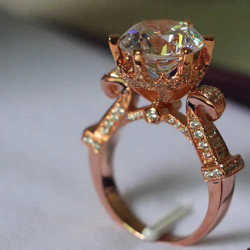 4Carat Solid 18K Rose Gold Oxhead Style Vogue Simulate Diamond Women Wedding Ring Anel Zelda Feminino Ring For Women
4Carat Solid 18K Rose Gold Oxhead Style Vogue Simulate Diamond Women Wedding Ring Anel Zelda Feminino Ring For Women