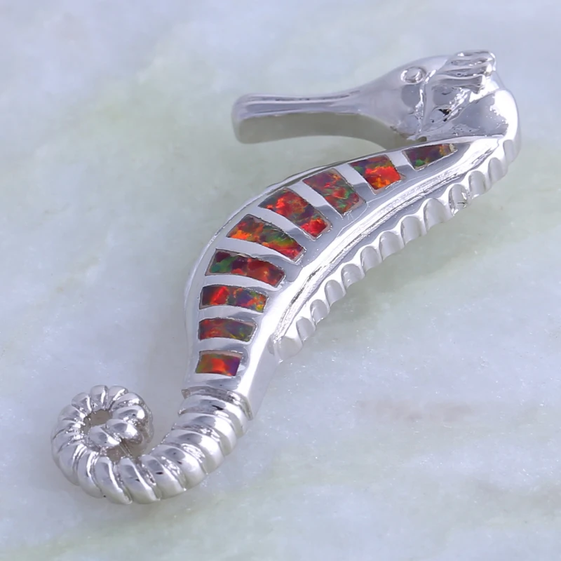Anniversary Gift Sea horse Orange Fire Opal silver color jewelry necklaces pendant for women Wholesale Retail P141
Anniversary Gift Sea horse Orange Fire Opal silver color jewelry necklaces pendant for women Wholesale Retail P141