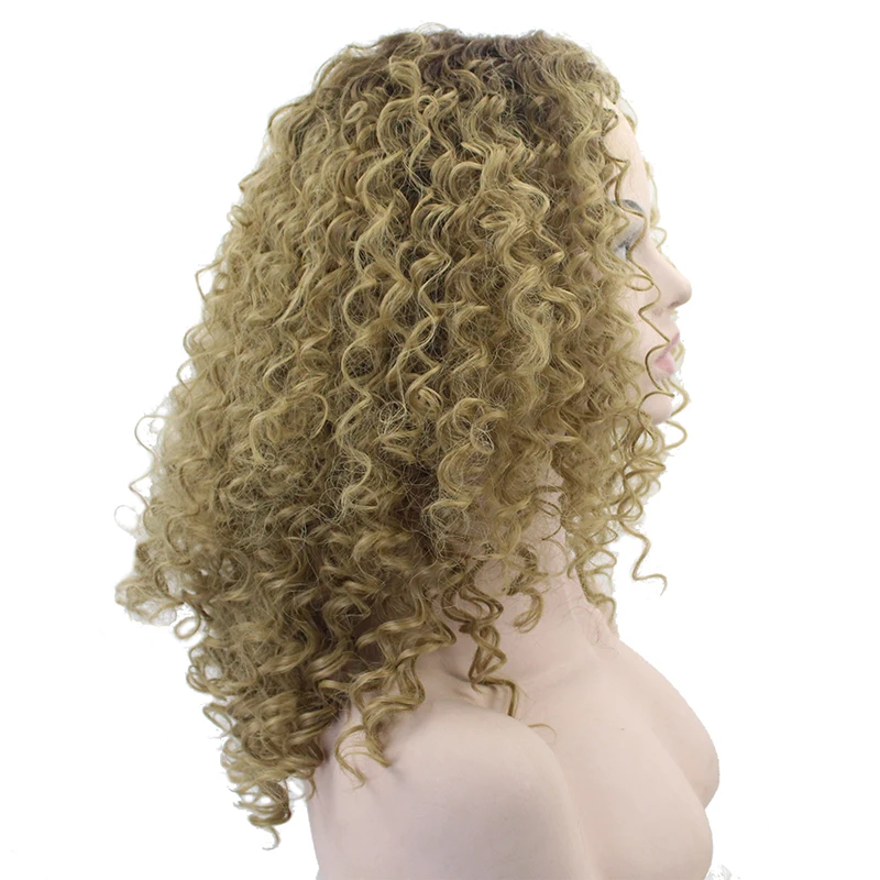JOY&BEAUTY Natural Brown 18 Inch Medium Small Short Curly Hair Wig High Temperature Fiber Synthetic Female | Шиньоны и парики