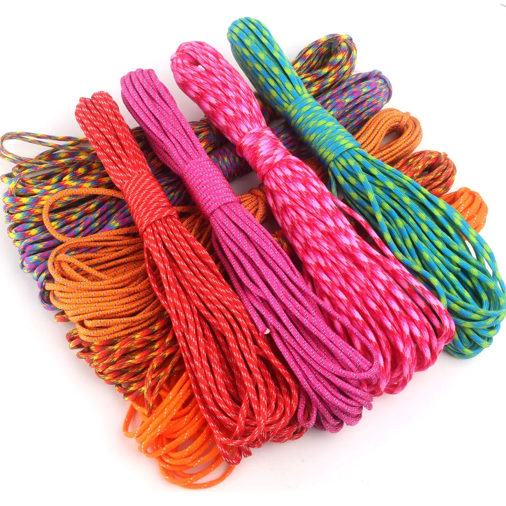 10 шт./лот разные цвета 50 футов Paracord 550 веревка 7 нитей Paracorde оборудование для
