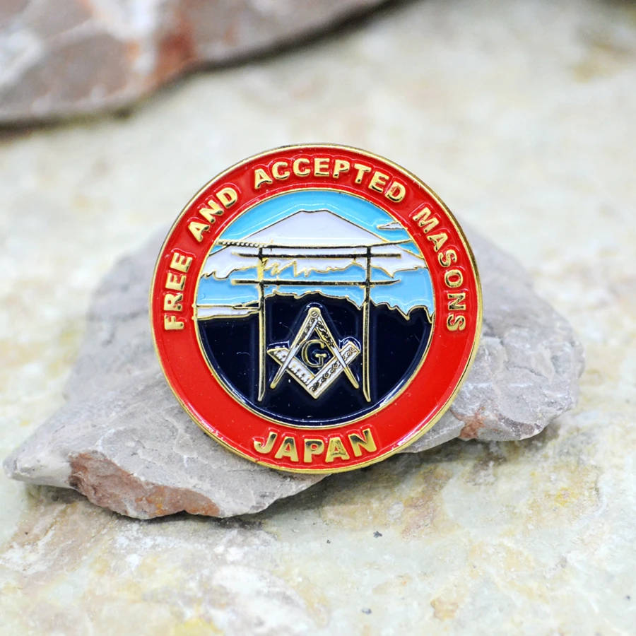 Масонская эмблема значок булавки на лацканы масон вольный каменщик Япония Fujiyama 2