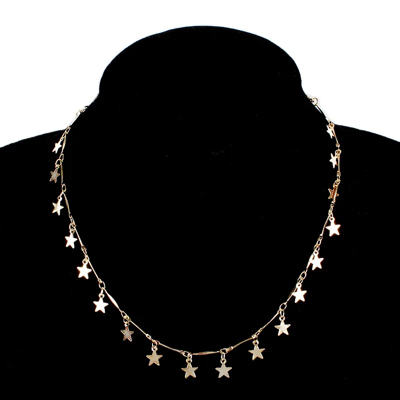 New Fashion Star Pendant Choker Necklace Women Gold Silver Shiny Sequins Long Chain Clavicle Necklaces Collar Jewelry
New Fashion Star Pendant Choker Necklace Women Gold Silver Shiny Sequins Long Chain Clavicle Necklaces Collar Jewelry