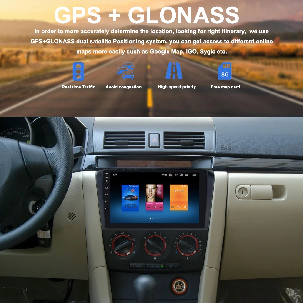 Автомагнитола 9 "IPS 1Din Android 8 0 для Mazda 3 Mazda3 радио 2006 2007 2008 рулевое колесо