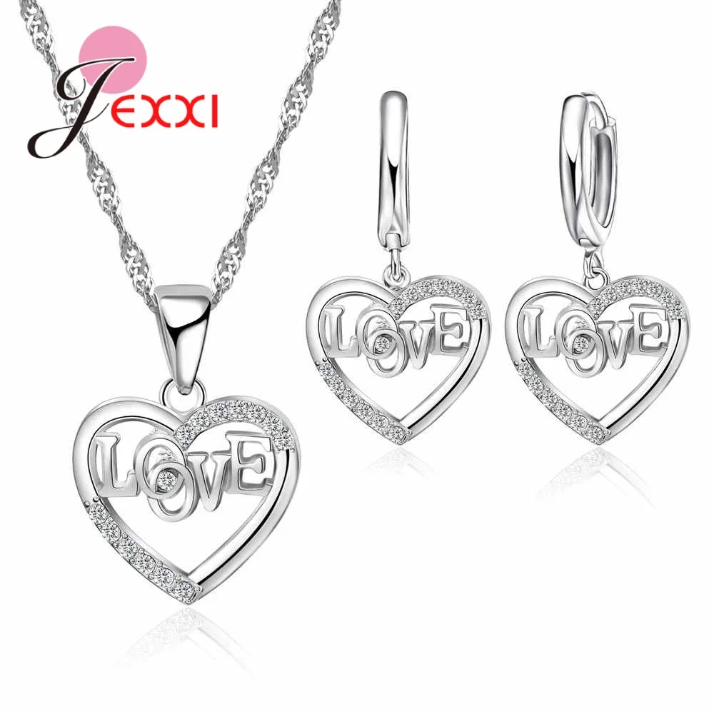 Concise Hollow Heart Women Necklace/Pendant/Earrings for Wedding Party Pure 925 Sterling Silver Brand Jewelry Sets
Concise Hollow Heart Women Necklace/Pendant/Earrings for Wedding Party Pure 925 Sterling Silver Brand Jewelry Sets