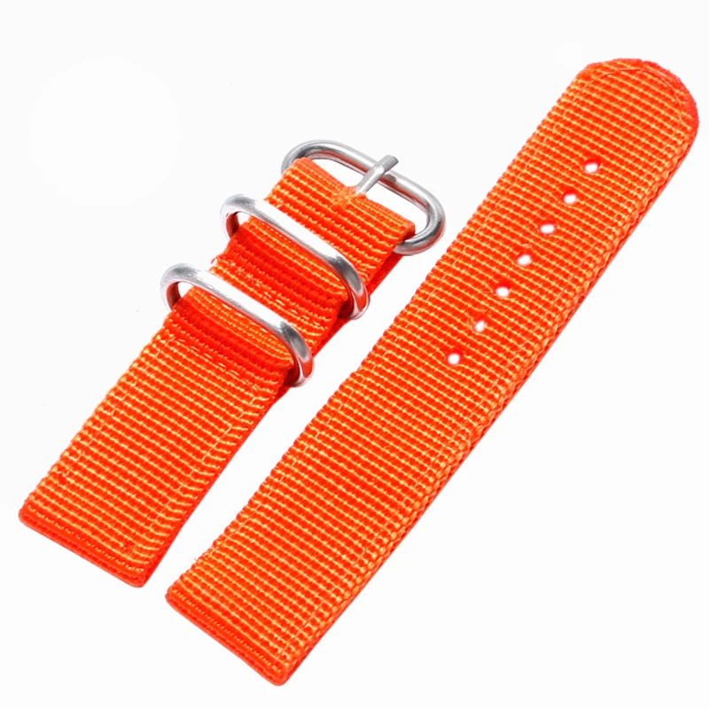 20&22mm Military Nylon Fabric Canvas Wrist Band Strap Stainless Steel Black/Silver Pin Buckle 5 Colors Men Women Watch Replace | Наручные