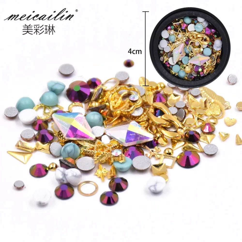 Hot sale 1 Box DIY AB colorful Hollow Round Star Alloy Micro Rhinestone Nail Sticker 3D Nail Art Decoration Manicure Tools
Hot sale 1 Box DIY AB colorful Hollow Round Star Alloy Micro Rhinestone Nail Sticker 3D Nail Art Decoration Manicure Tools