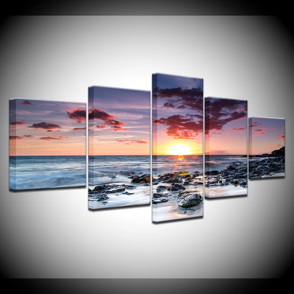 5 panel Modular Wall Paintings Beach Sunset Landscape Canvas Painting Print Poster Frame Decor Wall Art Modern Painting
5 panel Modular Wall Paintings Beach Sunset Landscape Canvas Painting Print Poster Frame Decor Wall Art Modern Painting