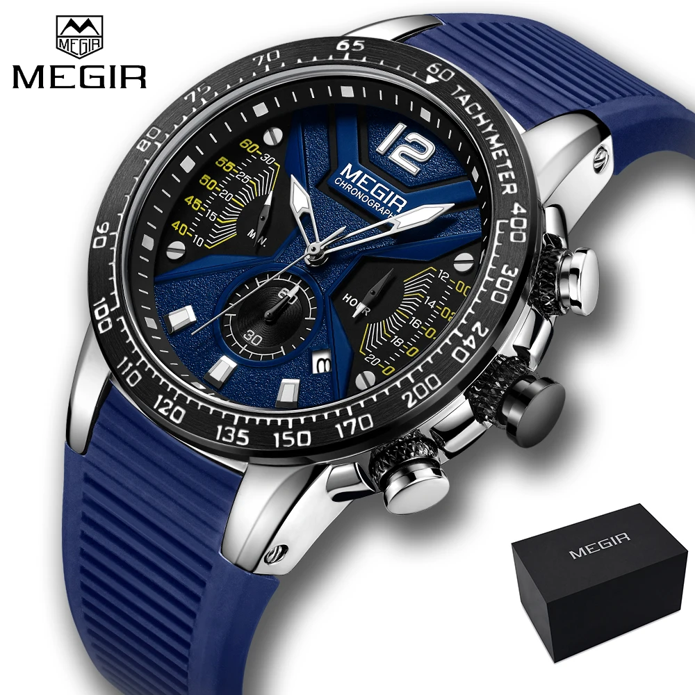 2019 New Top Brand Luxury Male MEGIR Men Sport Watch Date Chronograph Silicone Strap Quartz Army Military Watches Clock Gift Box
2019 New Top Brand Luxury Male MEGIR Men Sport Watch Date Chronograph Silicone Strap Quartz Army Military Watches Clock Gift Box