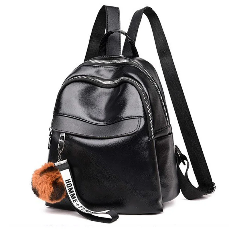 2019 new women's luxury high quality PU leather backpack college style bag fashion hair ball pendant leisure travel bag 2 color
2019 new women's luxury high quality PU leather backpack college style bag fashion hair ball pendant leisure travel bag 2 color