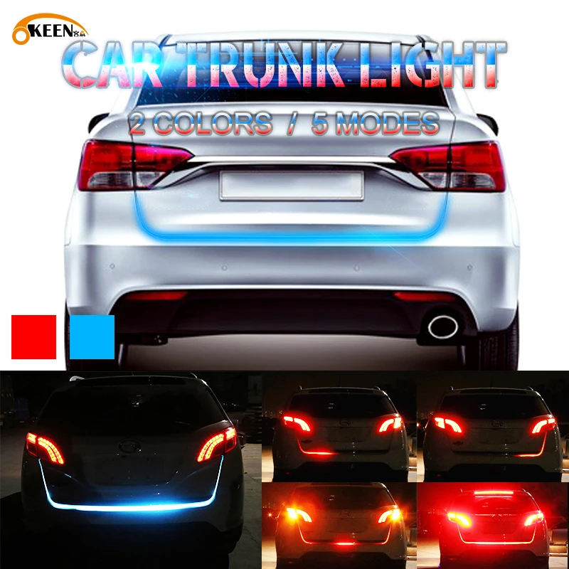 OKEEN Car Tailgate Strip LED Trunk Strip Light Bar Dynamic Red Blue Following Turn Signal strip 12V Waterproof Car-styling
OKEEN Car Tailgate Strip LED Trunk Strip Light Bar Dynamic Red Blue Following Turn Signal strip 12V Waterproof Car-styling