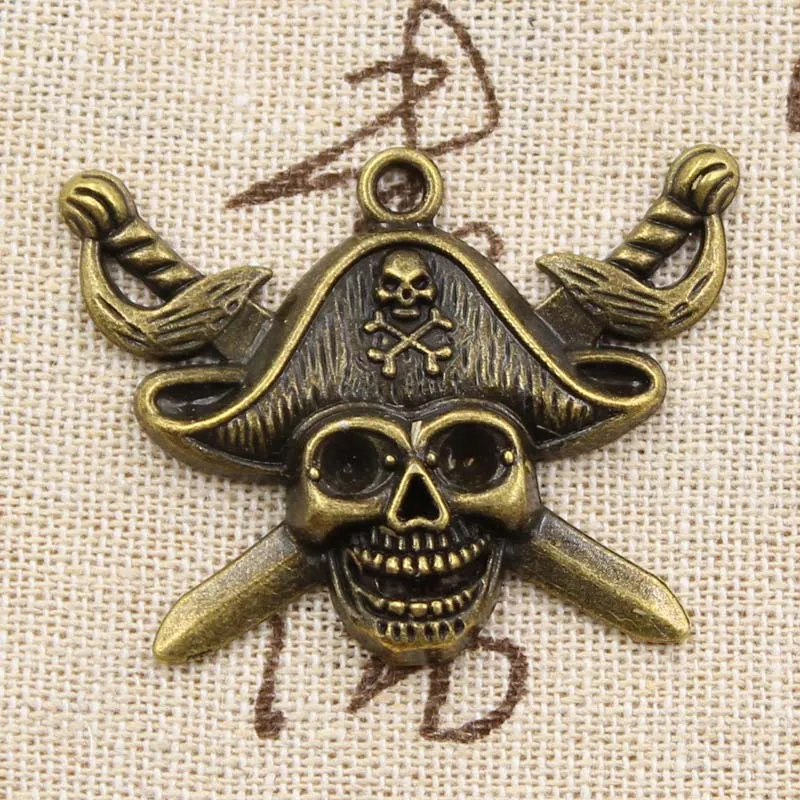 3pcs Charms Pirate Skull Flag 45x34mm Antique Making Pendant fit,Vintage Tibetan Bronze Silver color,DIY Handmade Jewelry
3pcs Charms Pirate Skull Flag 45x34mm Antique Making Pendant fit,Vintage Tibetan Bronze Silver color,DIY Handmade Jewelry