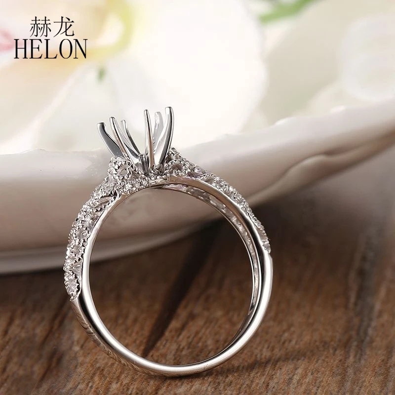 HELON Round Cut 6mm-6.5mm Solid 14K White Gold Natural Diamonds Engagement Semi Mount Ring Women Wedding Vintage Fine Jewelry
HELON Round Cut 6mm-6.5mm Solid 14K White Gold Natural Diamonds Engagement Semi Mount Ring Women Wedding Vintage Fine Jewelry
