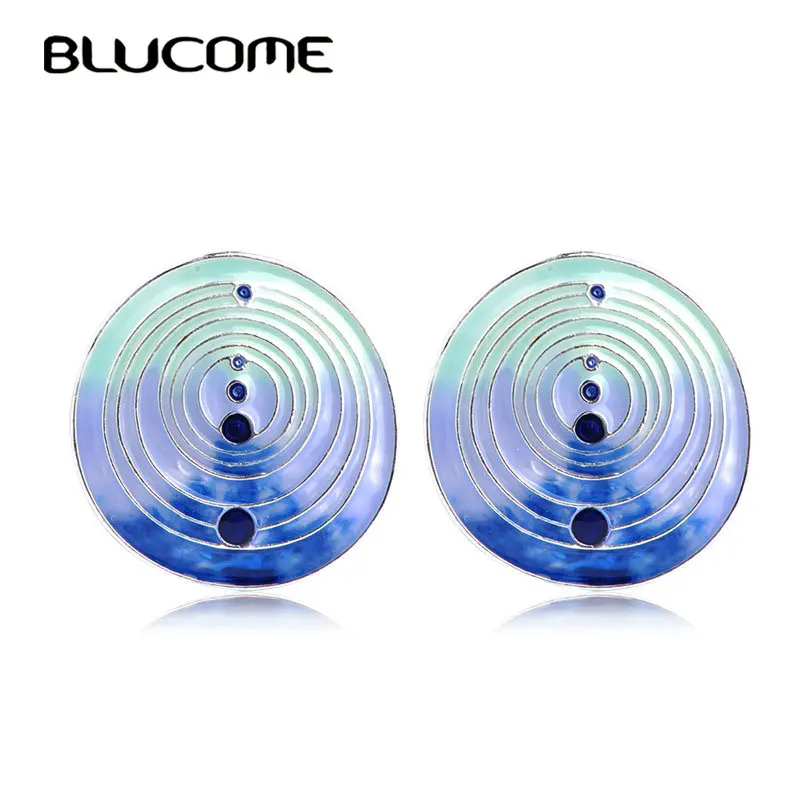 Blucome Fashion Blue Sea Color Earrings Painting Enamel Round Stud Earrings For Women Girls Holiday Jewelry Pendientes Bijoux
Blucome Fashion Blue Sea Color Earrings Painting Enamel Round Stud Earrings For Women Girls Holiday Jewelry Pendientes Bijoux