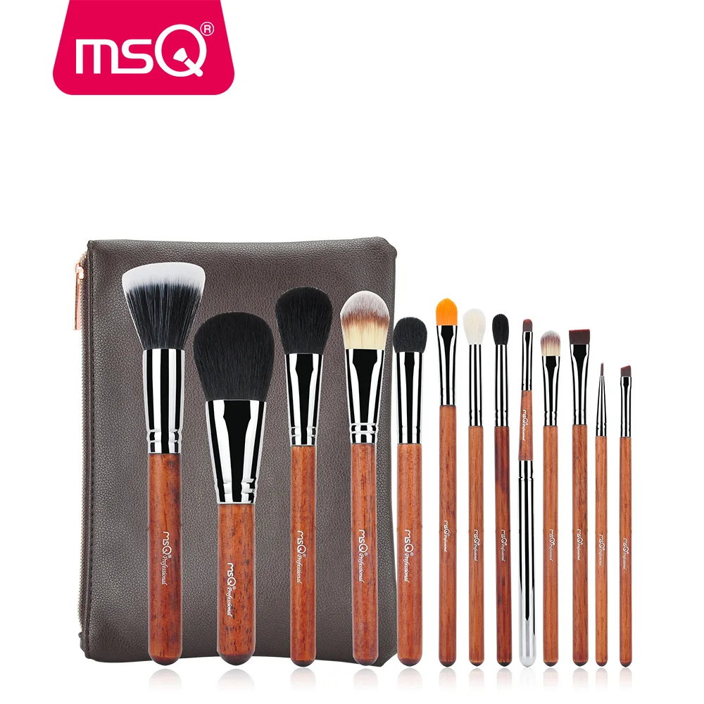 MSQ New Pro Щетки Набор для макияжа 13 шт. Пудра Тени смешивание бровей Lip Brush Make Up кисти