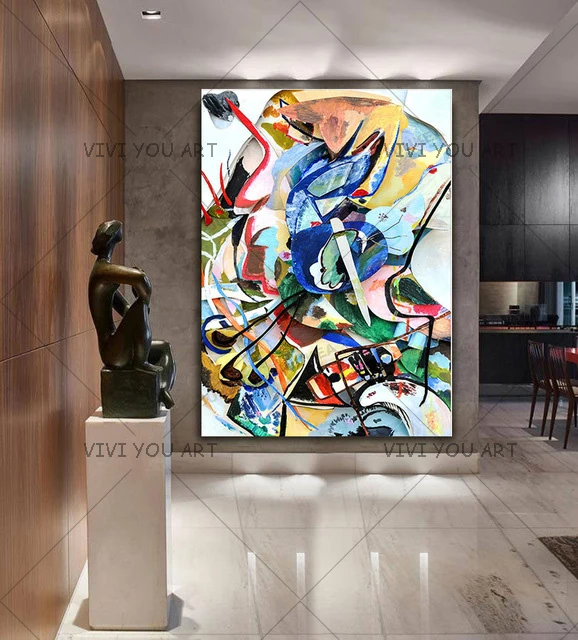 Современная Абстрактная Геометрическая картина ручной работы 100% Wassily Kandinsky