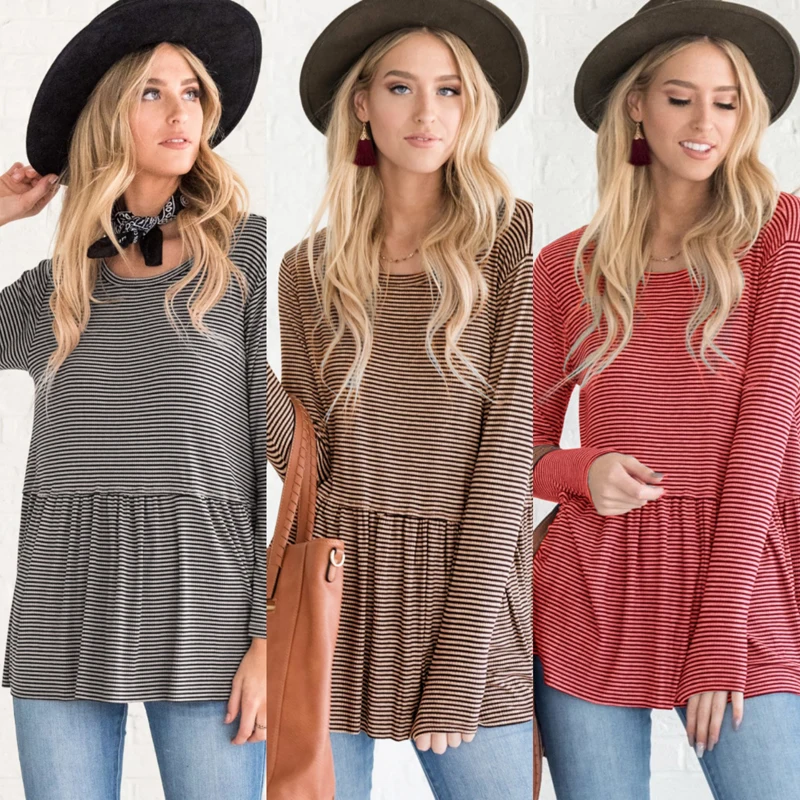 Sexy Long Sleeve Striped Wild Fashion Summer Top Women's Summer Blouses 2019 Casual New Style Women T Shirt
Sexy Long Sleeve Striped Wild Fashion Summer Top Women's Summer Blouses 2019 Casual New Style Women T Shirt