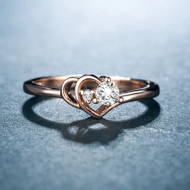 Huitan Rose Gold Color Wedding Ring For Women Heart Shaped With Sparkly CZ Stone Romantic Bridal Ring Factory Direct Selling
Huitan Rose Gold Color Wedding Ring For Women Heart Shaped With Sparkly CZ Stone Romantic Bridal Ring Factory Direct Selling