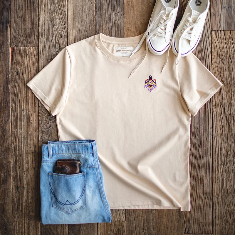 MADEN Mens Casual Heavy Cotton Crewneck Cuffed Short Sleeve Summer T Shirt Beige
MADEN Mens Casual Heavy Cotton Crewneck Cuffed Short Sleeve Summer T Shirt Beige