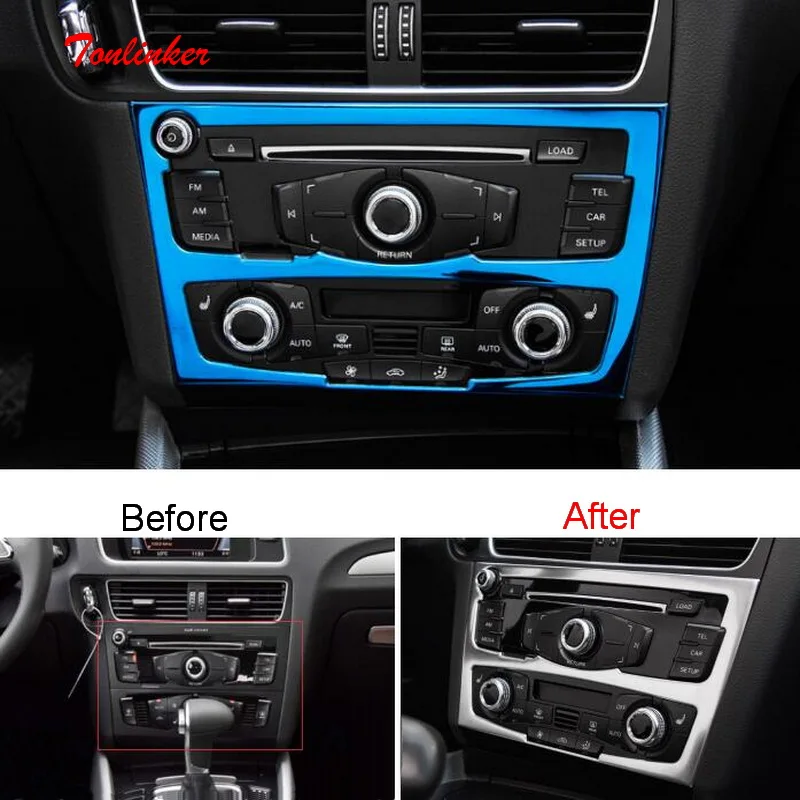 Tonlinker Interior CD Air Panel Cover case Stickers for AUDI A4L/A5/Q5 2009-18 Car styling 1 PCS stainless steel Cover stickers
Tonlinker Interior CD Air Panel Cover case Stickers for AUDI A4L/A5/Q5 2009-18 Car styling 1 PCS stainless steel Cover stickers