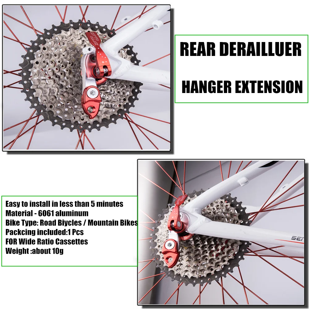 VXM Bicycle Derailleur MTB Road Bike Rear Hanger Derailleur Extension Aluminum alloy Frame Gear Tail Hook Extender Bicycle Parts
VXM Bicycle Derailleur MTB Road Bike Rear Hanger Derailleur Extension Aluminum alloy Frame Gear Tail Hook Extender Bicycle Parts