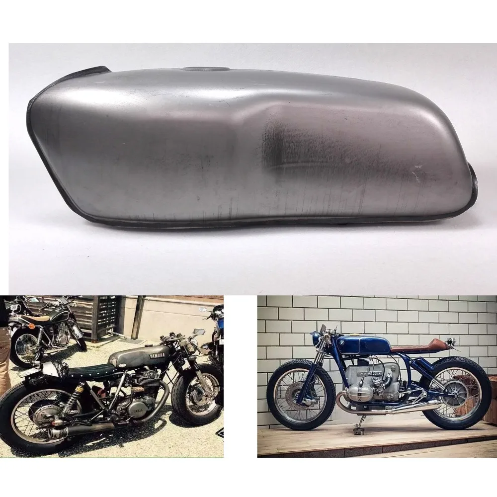 Бензобак SAFFEN 9л/2.4Gal из чистой стали для Кафе Racer Универсальный Топливный бак с