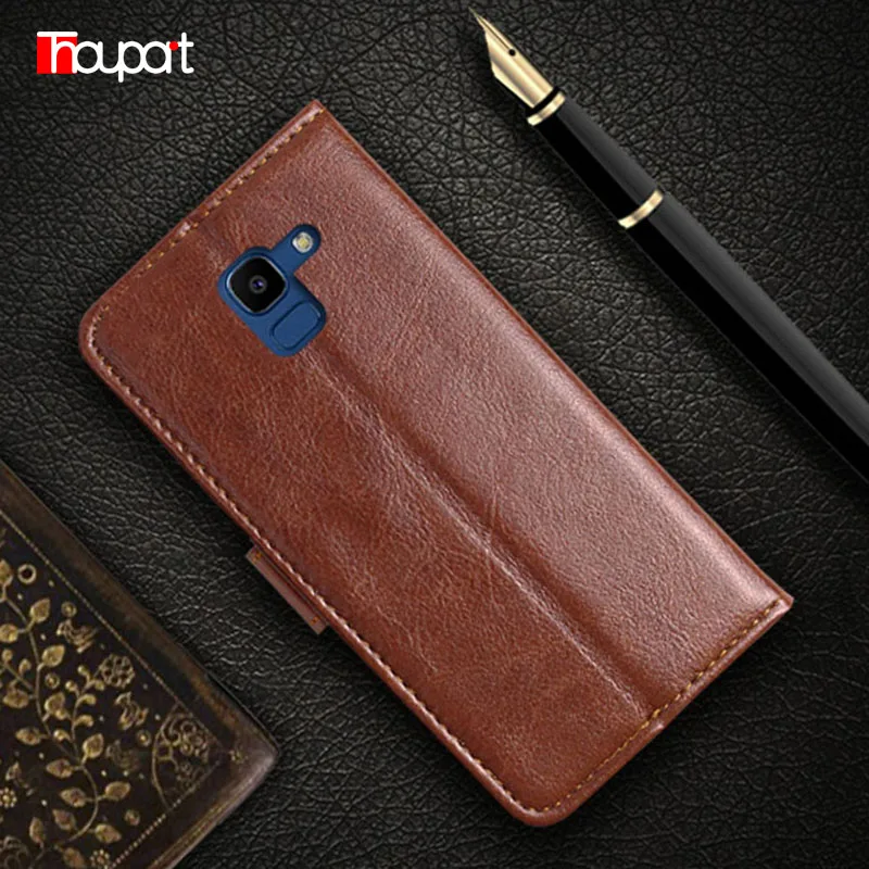 Thouport кожаный чехол на Galaxy J6 Samsung 2018. Переворот случаи Photo Frame Book Бумажник Обложка