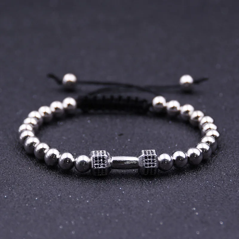 HYHONEY New Braided Weaving Bracelets Micro Pave CZ Dumbbells Adjustable Bracelets & Bangles Men Jewelry pulseras
HYHONEY New Braided Weaving Bracelets Micro Pave CZ Dumbbells Adjustable Bracelets & Bangles Men Jewelry pulseras