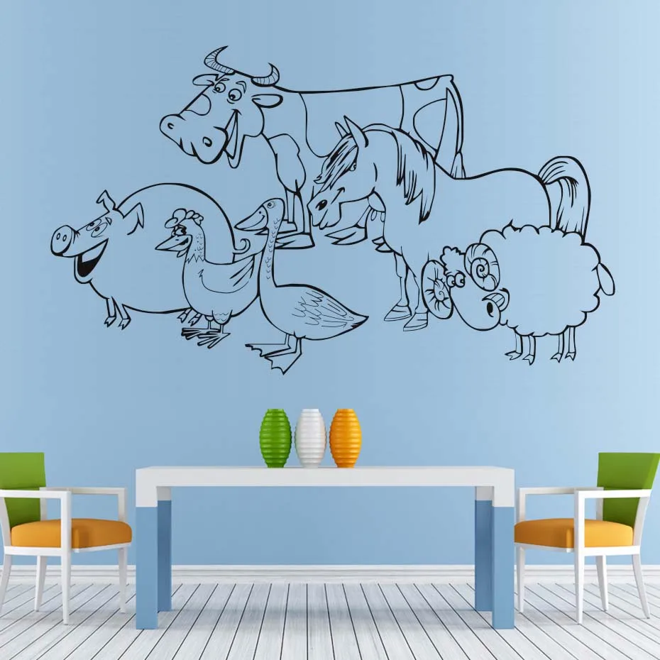 New arrival Animals sticker Pig Hen Duck Cow Horse Sheep Wall Sticker For Kids Room Animals Vinyl Wall Art Decal Wall Decal
New arrival Animals sticker Pig Hen Duck Cow Horse Sheep Wall Sticker For Kids Room Animals Vinyl Wall Art Decal Wall Decal