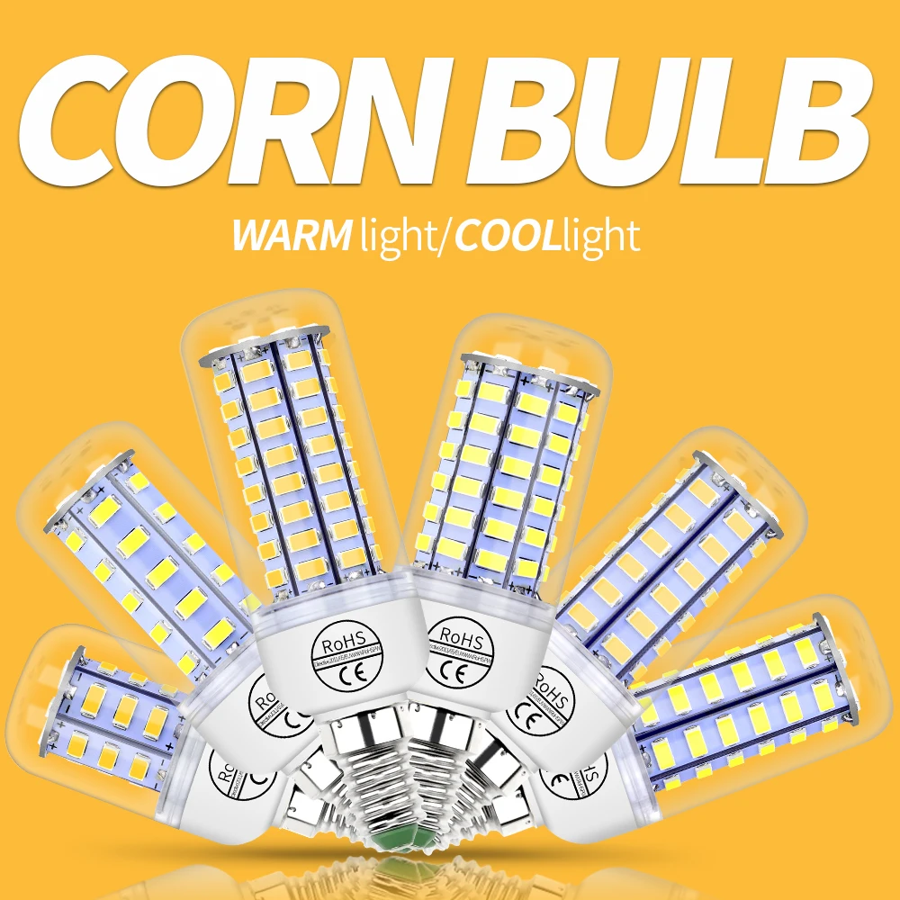 E27 Corn Bulb 220V Bombilla Vela LED E14 Bulb GU10 LED Lamp B22 24 36 48 56 69 72 LEDs Light For Home 5730 Chandelier Lighting
E27 Corn Bulb 220V Bombilla Vela LED E14 Bulb GU10 LED Lamp B22 24 36 48 56 69 72 LEDs Light For Home 5730 Chandelier Lighting