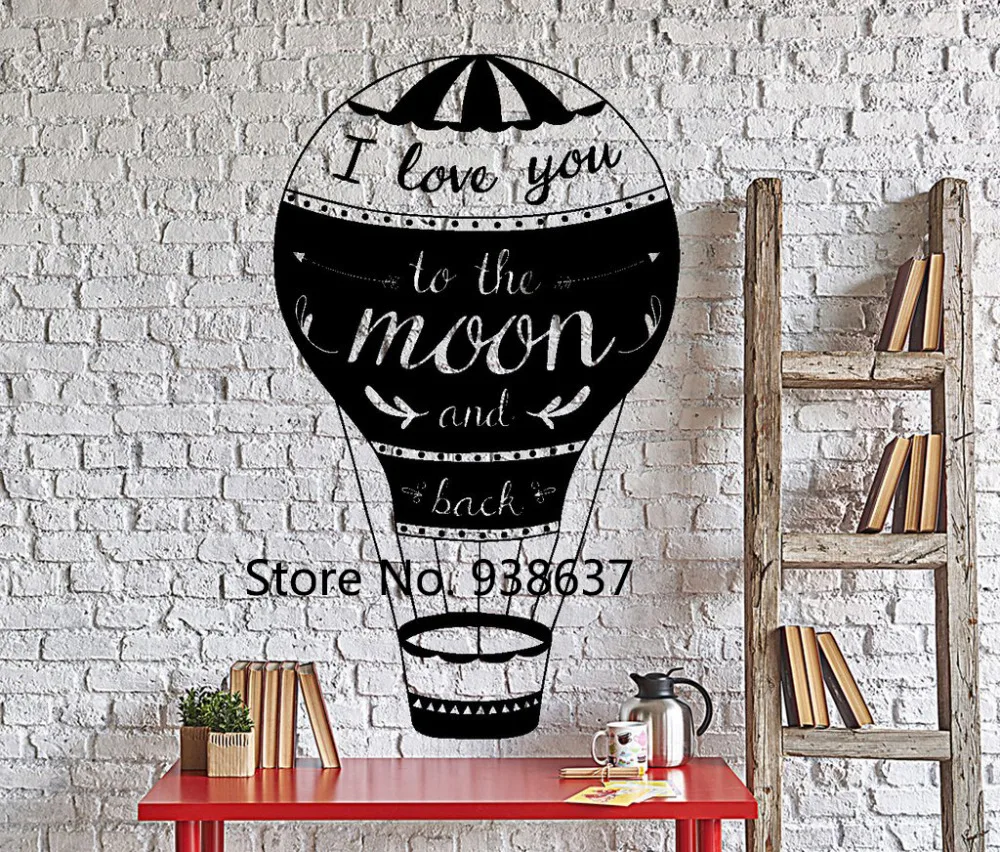 Love Quotes Wall Decal I Love You To The Moon And Back Home Interior Wall Sticker Living Room Hot Air Balloon Style Decals ZA957
Love Quotes Wall Decal I Love You To The Moon And Back Home Interior Wall Sticker Living Room Hot Air Balloon Style Decals ZA957